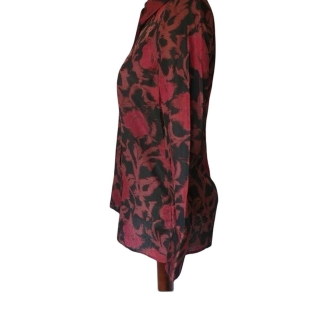 NWOT Vintage Sigrid Olsen button up blouse.  Black Burgundy color. Medium - Picture 4 of 9